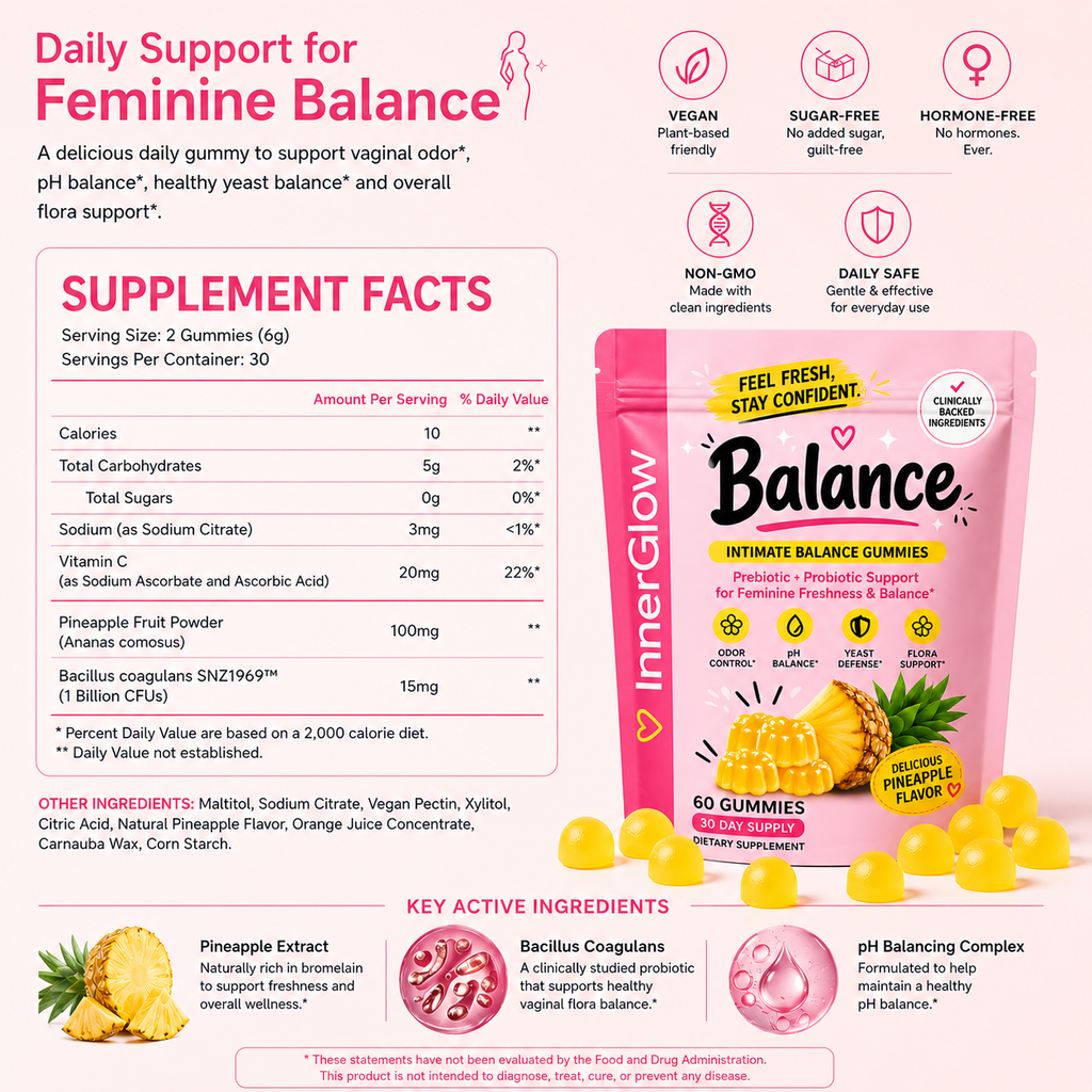 Inner Glow Balance™ – Feminine pH & Probiotic Gummies for Daily Confidence