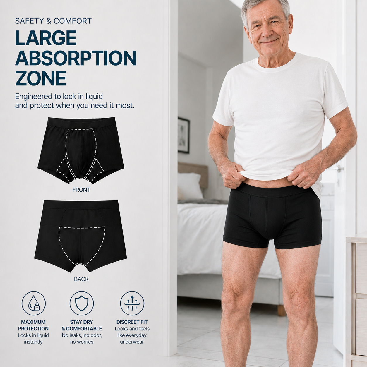 EVERDRY™ 95% Cotton Leakproof Boxer Briefs